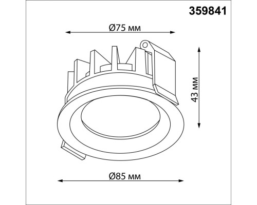359841 WIR NT25 502 черный Светильник встраиваемый с переключателем цв. температуры и угла рассеивания IP44 LED 10W 220-240V 2700К\3200К\4000К RAYN