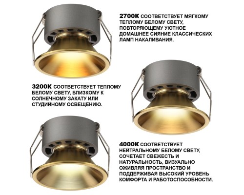 359850 WIR NT25 506 бронза Светильник встраиваемый с переключателем цв. температуры IP20 LED 7W 220-240V 2700К\3200К\4000К NOVA