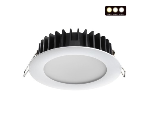 358952 SPOT NT22 белый Встраиваемый светодиодный светильник с переключателем цветовой температуры IP20 LED 3000К\4000К\6000К 15W 220V LANTE