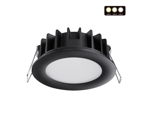 358948 SPOT NT22 черный Встраиваемый светодиодный светильник с переключателем цветовой температуры IP20 LED 3000К\4000К\6000К 10W 220V LANTE