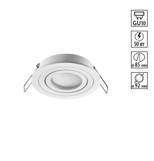 371017 WIR NT25 576 белый Светильник встраиваемый поворотный IP20 GU10 50W 220-240V MORUS