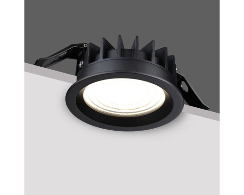 359845 WIR NT25 504 черный Светильник встраиваемый с переключателем цв. температуры IP44 LED 15W 220-240V 2700К\3200К\4000К FLUO