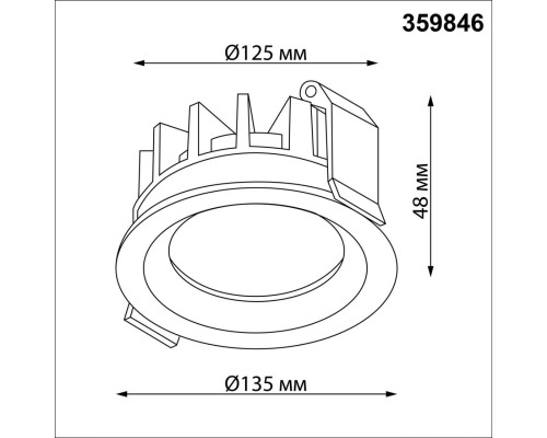 359846 WIR NT25 504 белый Светильник встраиваемый с переключателем цв. температуры IP44 LED 25W 220-240V 2700К\3200К\4000К FLUO