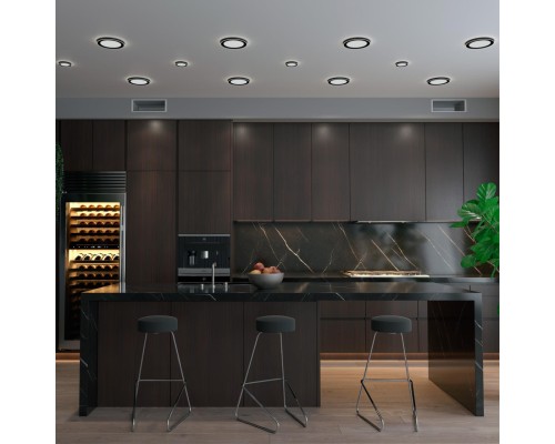 359013 SPOT NT23 297 черный Светильник встраиваемый светодиодный (три сценария работы) IP20 LED 4000К 6W+3W 100-265V 630Лм SPAN