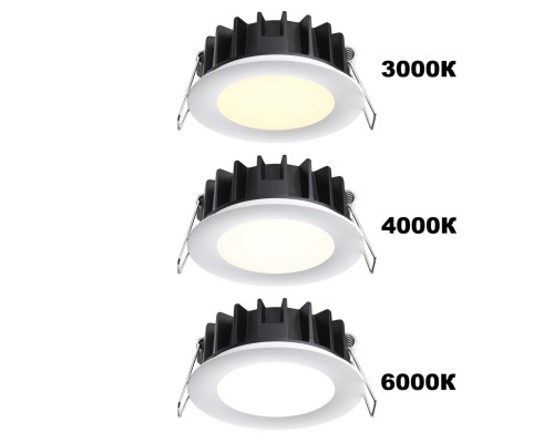 358952 SPOT NT22 белый Встраиваемый светодиодный светильник с переключателем цветовой температуры IP20 LED 3000К\4000К\6000К 15W 220V LANTE