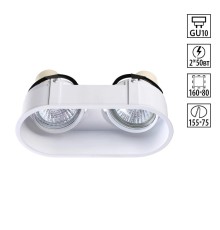 Встраиваемый светильник Novotech 370564 Cloud белый GU10 2*50 Вт