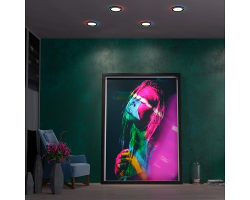 359010 SPOT NT23 295 белый Светильник встраиваемый светодиодный (три сценария работы) IP20 LED 4000К+RGB 12W+4W 100-265V 960Лм SPAN