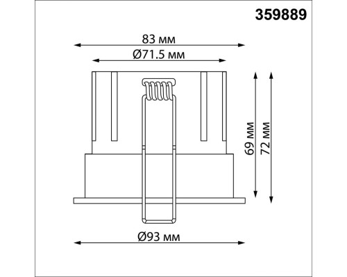 359889 WIR NT26 000 черный Светильник встраиваемый с переключателем цв. температуры IP20 LED 15W 100-265V 3000К/4000К/6000К ECLAT
