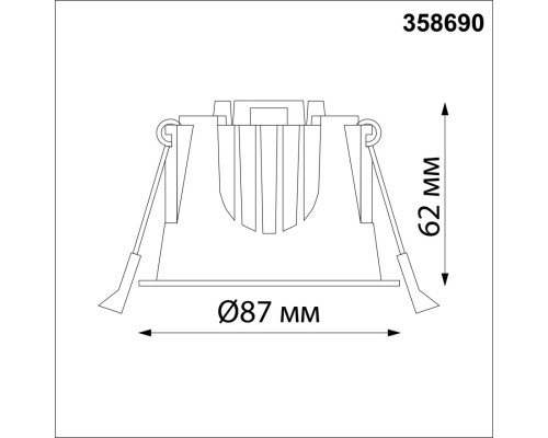 358690 SPOT NT21 207 белый Светильник встраиваемый светодиодный IP20 LED 4000К 10W 100-265V KNOF