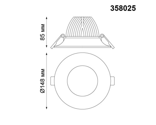 Встраиваемый светодиодный светильник Novotech 358025 Glok белый LED 20 Вт 4100K