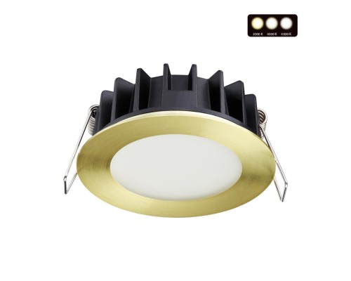 358950 SPOT NT22 бронза светлая Встраиваемый светодиодный светильник с переключателем цветовой температуры IP20 LED 3000К\4000К\6000К 10W 220V LANTE