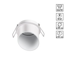 370940 SPOT NT22 белый Встраиваемый светильник IP20 GU10 50W 220V BUTT