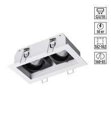 370713 SPOT NT20 113 белый/черный Встраиваемый светильник IP20 GU10 2*50W 220V GESSO