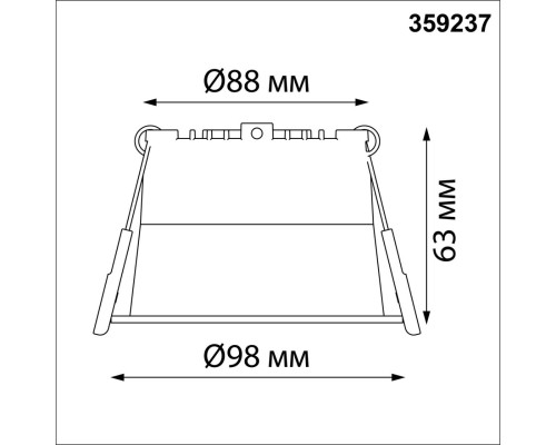 359237 SPOT NT23 282 черный Светильник встраиваемый светодиодный IP20 LED 12W 220V 840Лм 3000К TRAN