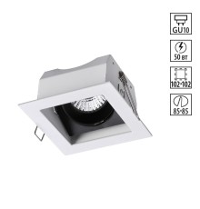 370712 SPOT NT20 113 белый/черный Встраиваемый светильник IP20 GU10 50W 220V GESSO