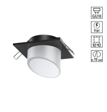 370898 SPOT NT22 черный Светильник встраиваемый IP20 GU10 9W 220V LIRIO