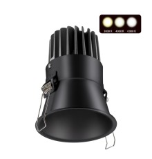 358911 SPOT NT22 черный Встраиваемый светодиодный светильник с переключателем цветовой температуры IP20 LED 3000К\4000К\6000К 18W 220V LANG