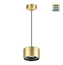 358969 OVER NT22 бронза св. Светильник накладной с переключ. цв. температуры, провод 2м IP20 LED 3000К\4000К\6000К 12W вниз + 3ВW вверх 110-265V GIRO