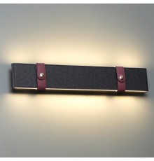 6629/25WL HIGHTECH ODL24 153 металл/экокожа/ткань/акрил бордовый/черный Настенный светильник IP20 LED 25W 3000K 220V VINCENT