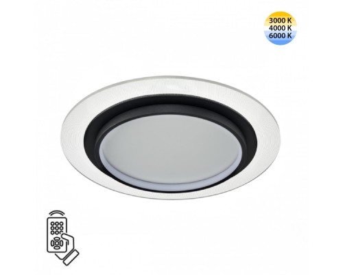 7732/80L MITRA LED SN Светильник металл/акрил/белый/прозрачный/черный LED 80Вт 3000-6000К D480 IP20 пульт ДУ SUNNY