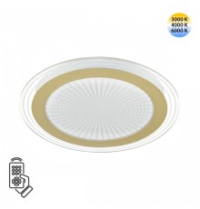 7738/80L MITRA LED SN Светильник металл/акрил/белый/золотой/прозрачный LED 80Вт 3000-6000К D480 IP20 пульт ДУ PROMISE