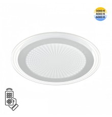 7739/80L MITRA LED SN Светильник металл/акрил/белый/серебряный/прозрачный LED 80Вт 3000-6000К D480 IP20 пульт ДУ PROMISE