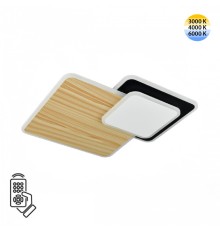 7737/60L MITRA LED SN Светильник металл/акрил/белый/под дерево/черный LED 60Вт 3000-6000К 440x440 IP20 пульт ДУ PINE