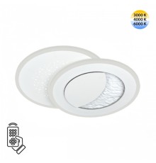 7740/60L MITRA LED SN Светильник металл/акрил/белый LED 60Вт 3000-6000К 400x290 IP20 пульт ДУ STARS