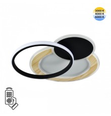 7735/80L MITRA LED SN Светильник металл/акрил/белый/под дерево/черный LED 80Вт 3000-6000К 450x450 IP20 пульт ДУ PINE