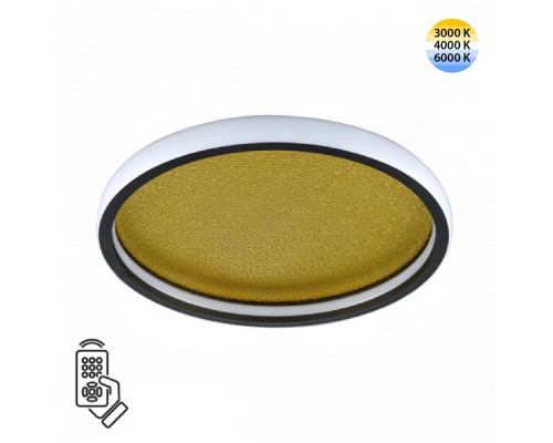 7736/60L MITRA LED SN Светильник металл/акрил/белый/золотой/черный  LED 60Вт 3000-6000К D450 IP20 пульт ДУ SHIMMERS