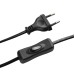 8043/1T MODERNI LN25 черный/серый/бежевый, металл/текстиль/ротанг Настольная лампа Е27 1*60W 220V LAUNA