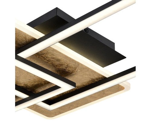 8021/90CL LEDIO LN24 черный/золотой/черный, металл/акрил Потолочный светильник с пультом ДУ LED 90W 220V 3000-6500К GOLDY