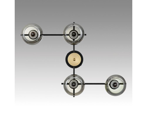 8059/4C COMFI LN24 черный, медь/дымчатый металл/стекло Люстра потолочная E27 4*60W 220V EMINA