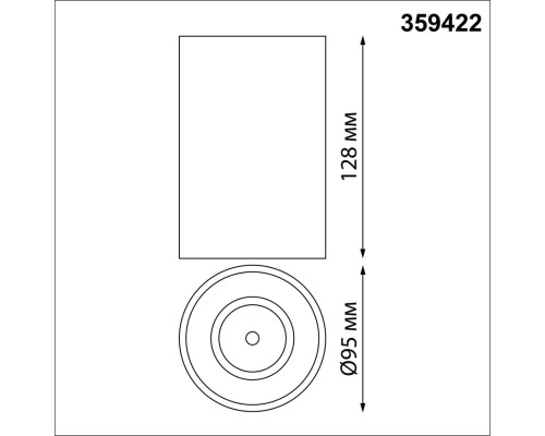 359422 OVER NT24 000 черный Светильник накладной влагозащищенный IP54 LED 15W 170-265V 3000К 1350Лм RECTE