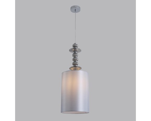 8338/1A MODERNI хром/серый, металл/стекло/текстиль Подвес E27 60W 220V ILMIRA