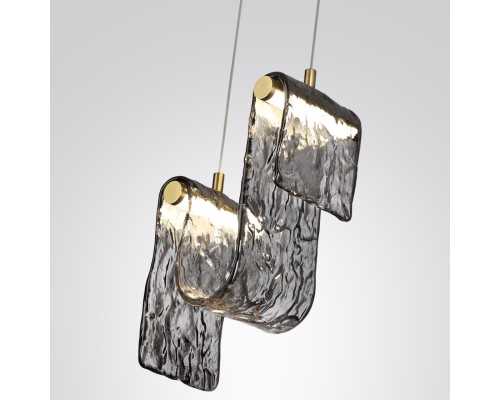 5106/11L L-VISION  ODL26 золотой брашинг/дымчатый металл/стекло Подвес LED x 11W 4000K FLOW