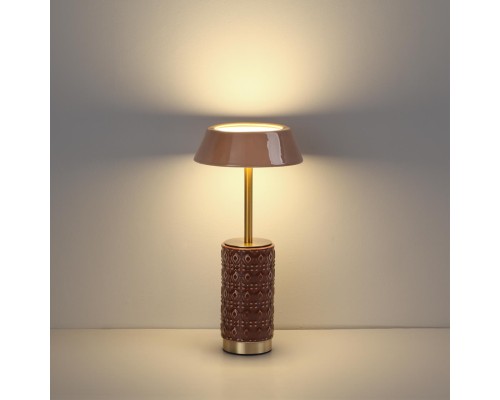 5453/8TLA L-VISION ODL_EX26 светлая бронза/бежевый/кофейный/металл/керамика Настольная лампа беспроводная LED*8W 3000K LULU