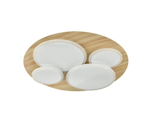 7734/60L MITRA LED SN Светильник металл/акрил/стекло/белый/под дерево LED 60Вт 3000-6000К D450 IP20 пульт ДУ PINE