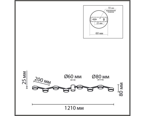 8187/8C COMFI LN25 черный, металл Люстра потолочная LED GX53 8*7W 220V SANATA