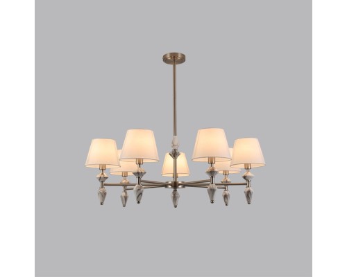 8274/7 CLASSI никель/белый/серый, металл/керамика/ткань Люстра Е14 7*40W 220V VERMONT