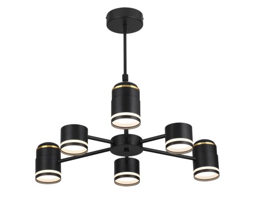 8234/6C COMFI LN25 000 черный, металл/акрил Люстра потолочная LED GX53 6*10W + LED-проектор 3*5W 2700К 220V VIRSAVA