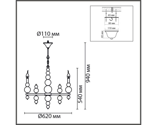 8107/6 MODERNI LN25 никель, металл Люстра Е14 6*40W 220V NANA