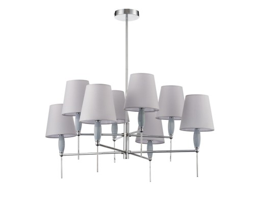 8279/8 CLASSI хром/серый, металл/керамика/текстиль Люстра Е14 8*40W 220V KARMEN
