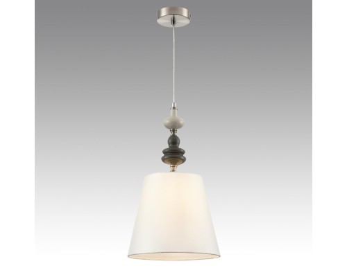 8283/1A CLASSI никель/белый, металл/керамика/текстиль Подвес Е14 1*40W 220V KENTUKI