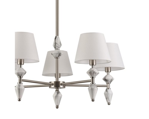 8274/5 CLASSI никель/белый/серый, металл/керамика/ткань Люстра Е14 5*40W 220V VERMONT