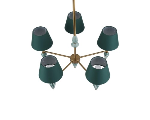 8275/5 CLASSI латунь/зеленый, металл/керамика/ткань Люстра Е14 5*40W 220V VERMONT