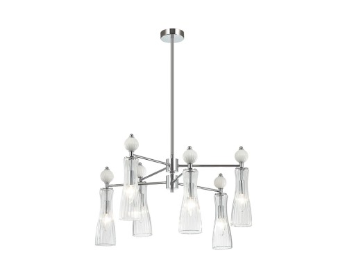 8268/6 NEOCLASSI хром/белый/прозрачный, металл/керамика/стекло Люстра Е14 6*40W 220V EMILY
