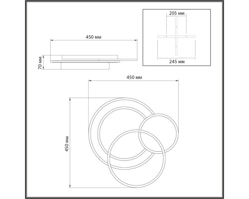 7735/80L MITRA LED SN Светильник металл/акрил/белый/под дерево/черный LED 80Вт 3000-6000К 450x450 IP20 пульт ДУ PINE