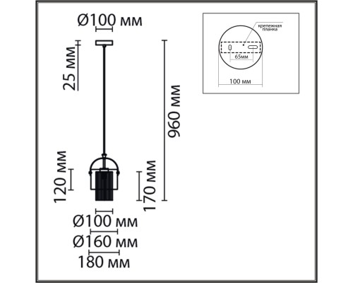 6592/1 MODERNI LN24 латунь/серый, металл/текстиль, стекло Подвес E14 1*40W 220V JANE