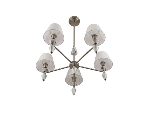 8274/5 CLASSI никель/белый/серый, металл/керамика/ткань Люстра Е14 5*40W 220V VERMONT